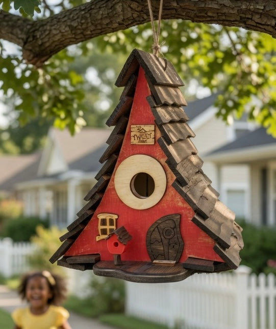 Red A-frame Birdhouse
