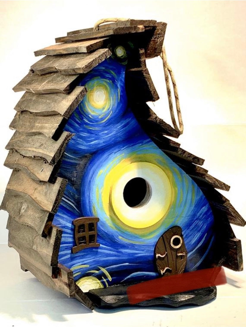 Starry Night Whimsical Birdhouse