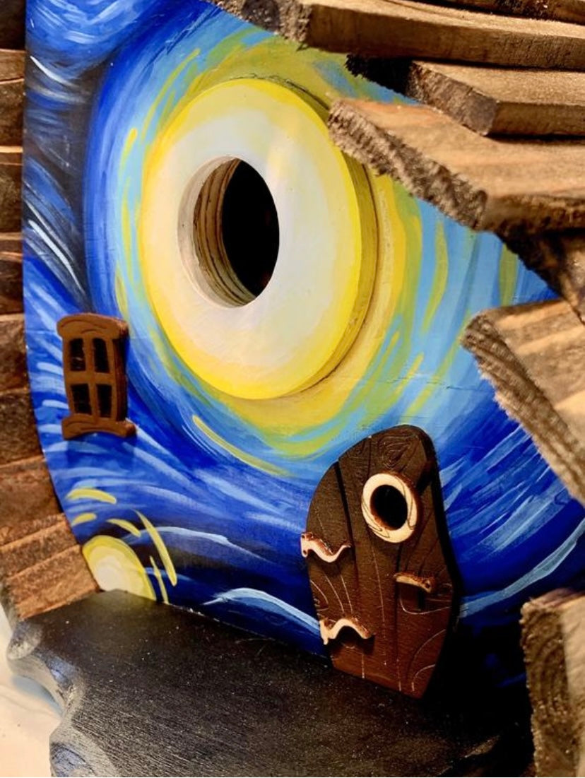 Starry Night Whimsical Birdhouse