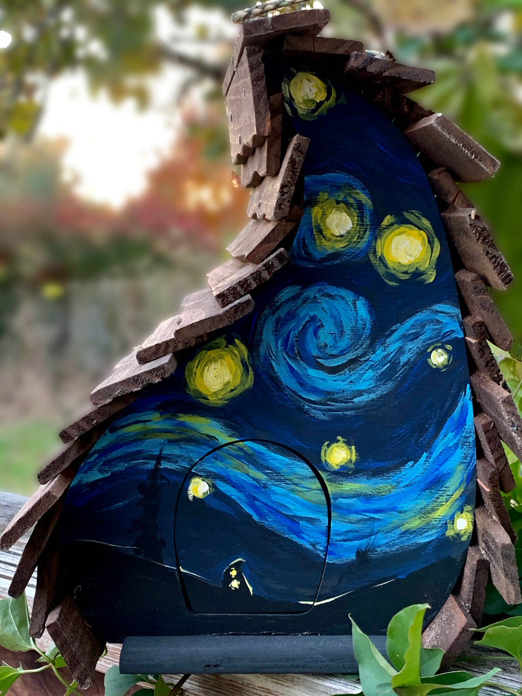 Starry Night Whimsical Birdhouse