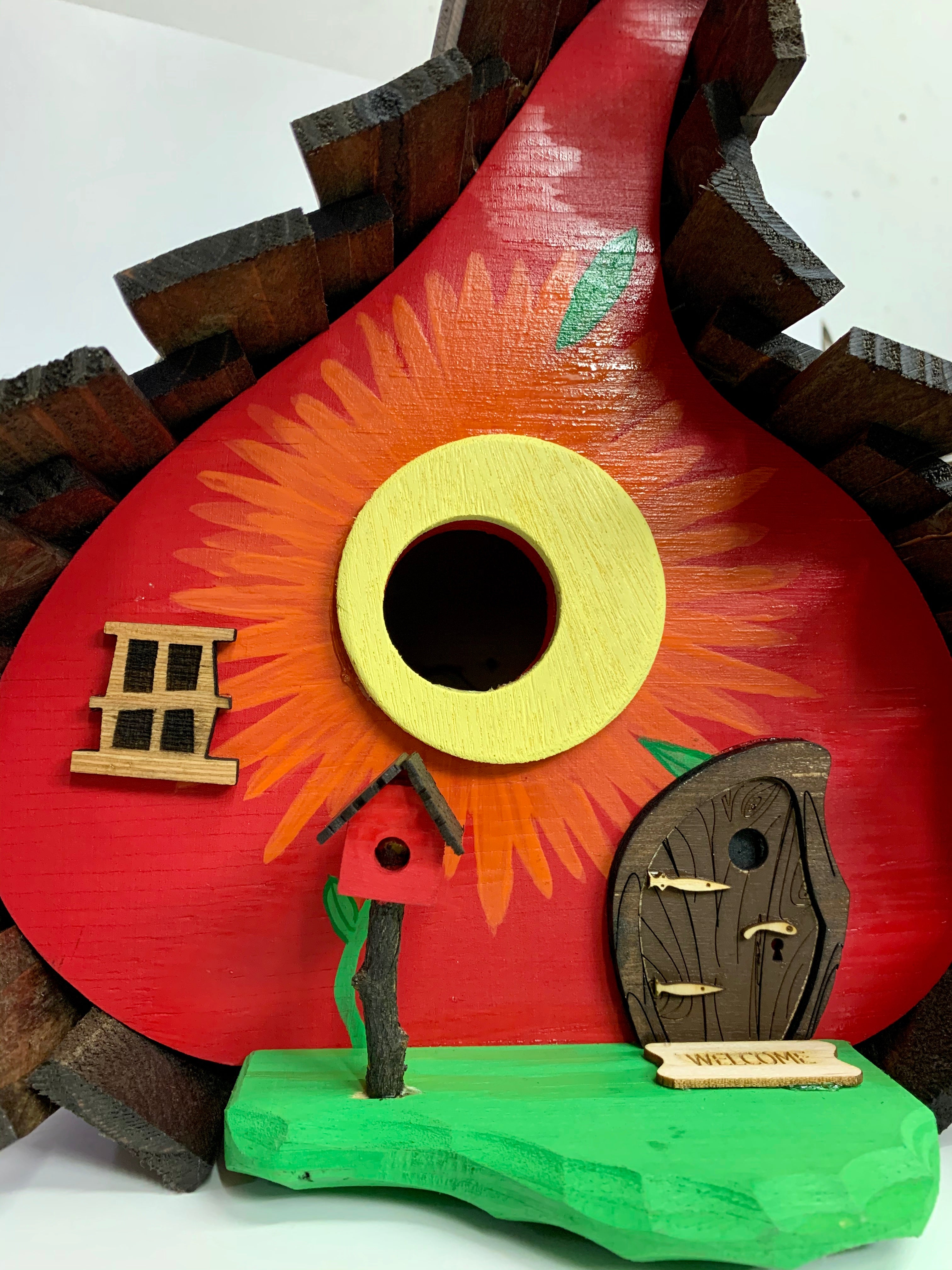 Floral Gourd Whimsical Birdhouse