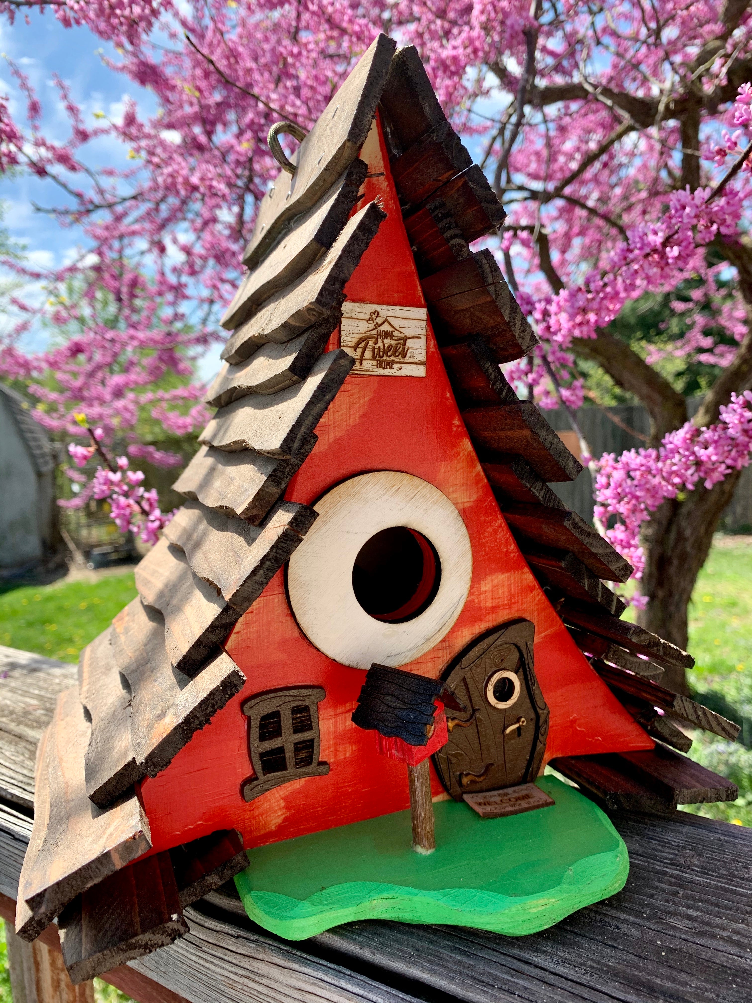 Red A-frame Birdhouse